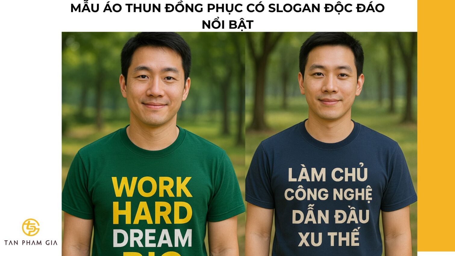 Mẫu áo thun đồng phục có slogan độc đáo nổi bật