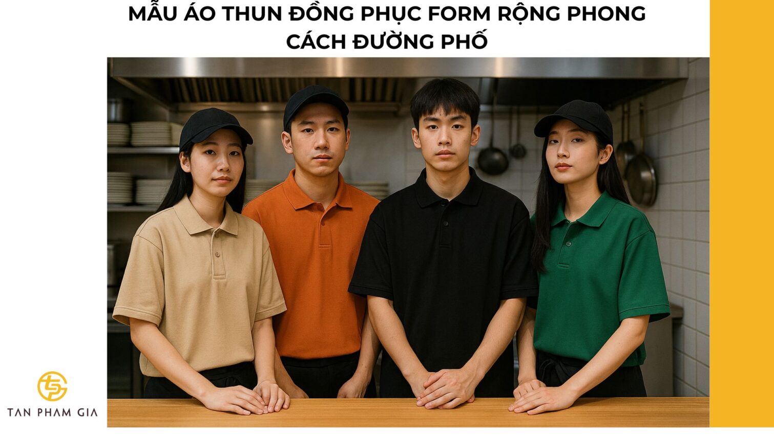 Mẫu áo thun đồng phục form rộng phong cách đường phố