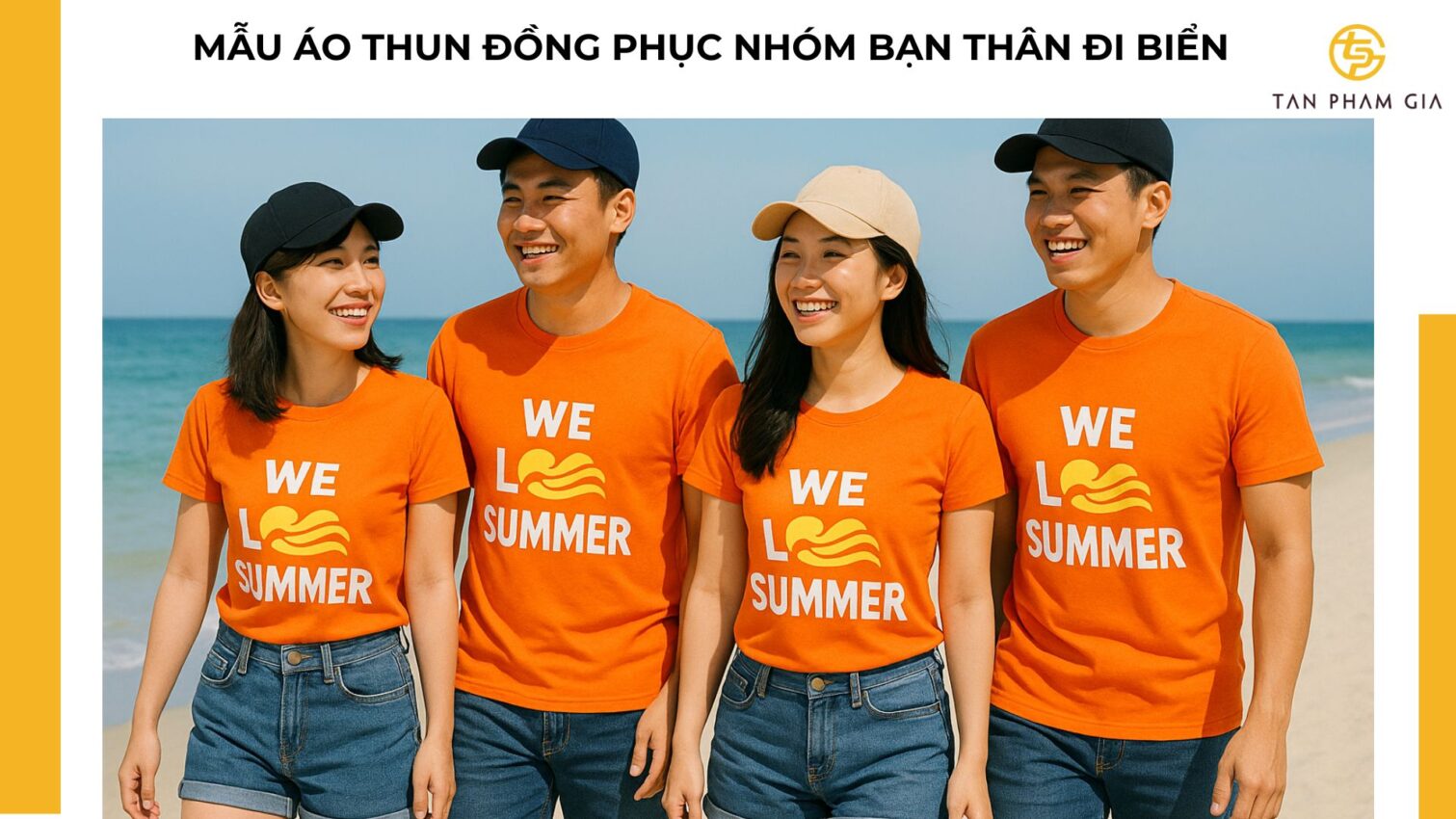 Mẫu áo thun đồng phục nhóm bạn thân đi biển