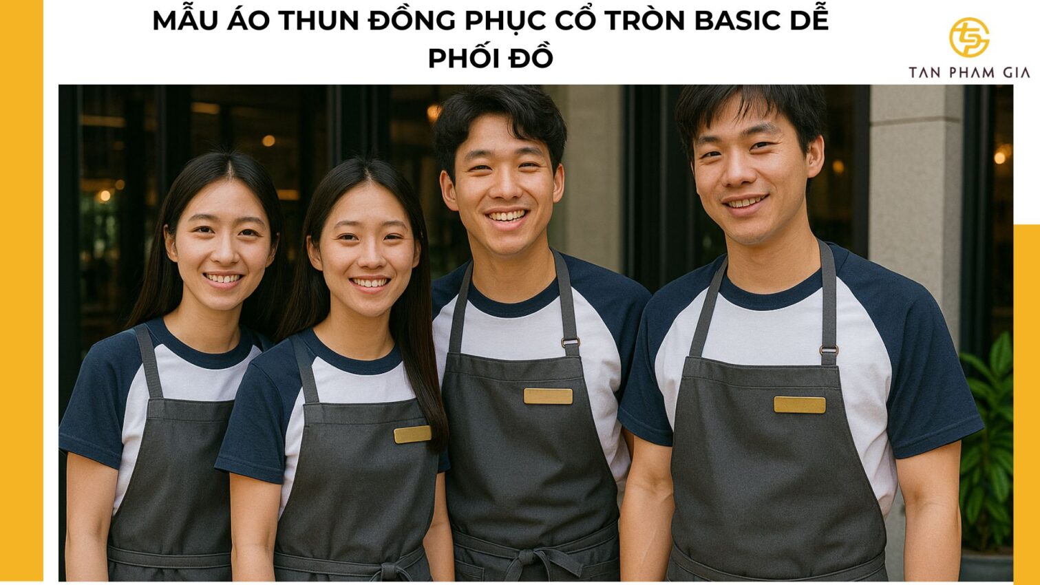 Mẫu áo thun đồng phục cổ tròn basic dễ phối đồ
