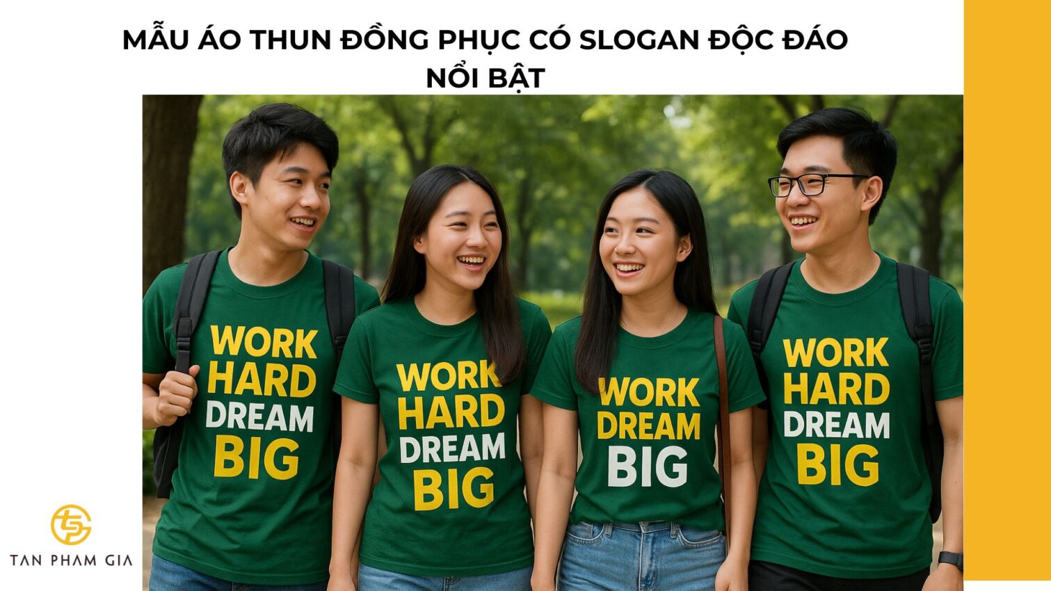 Mẫu áo thun đồng phục có slogan độc đáo nổi bật