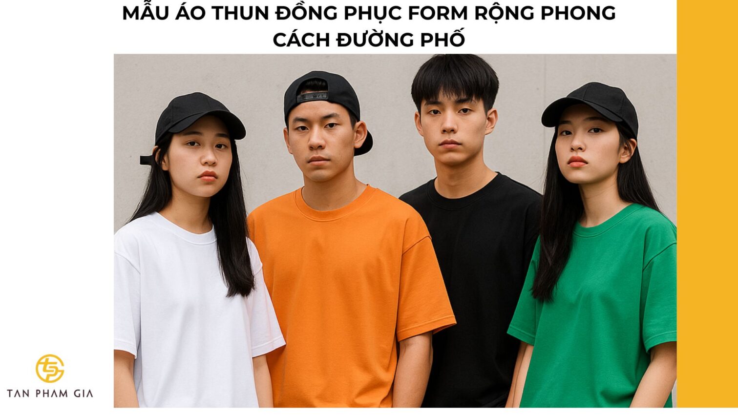 Mẫu áo thun đồng phục form rộng phong cách đường phố