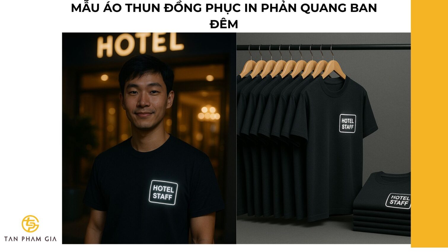 Mẫu áo thun đồng phục in phản quang ban đêm