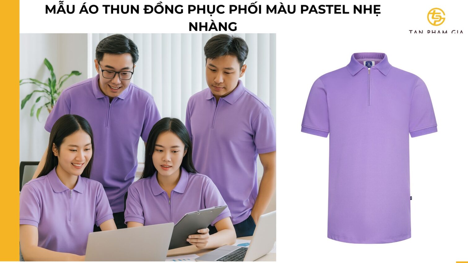 Mẫu áo thun đồng phục phối màu pastel nhẹ nhàng