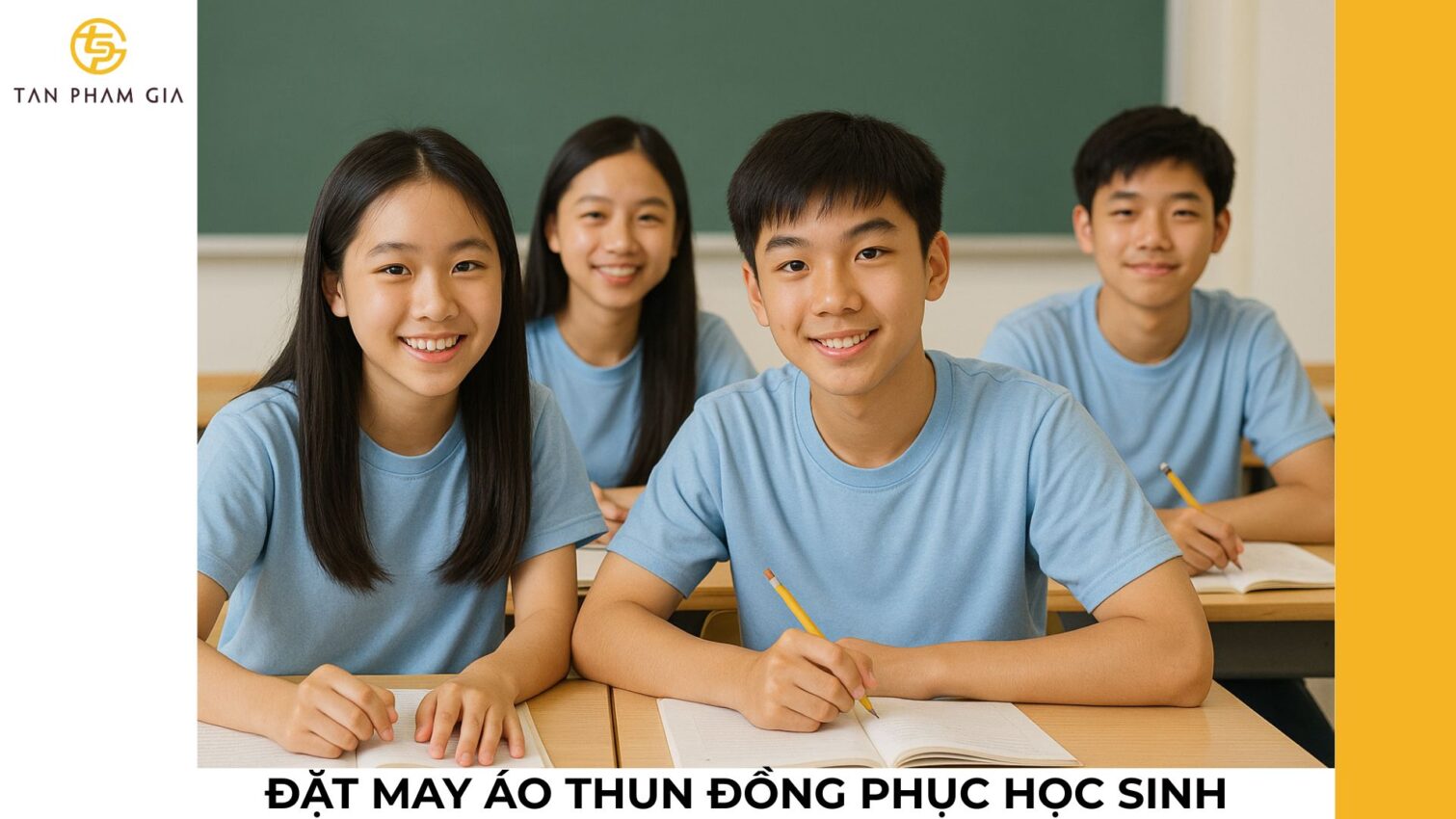 Đặt may áo thun đồng phục học sinh