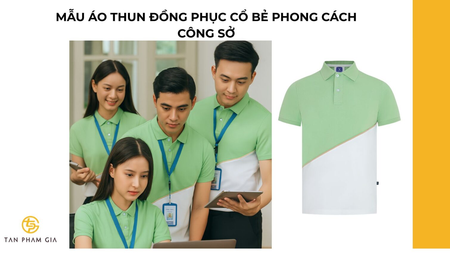 Mẫu áo thun đồng phục cổ bẻ phong cách công sở