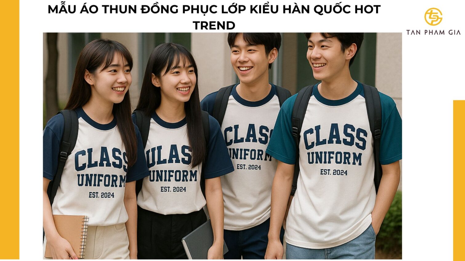 Mẫu áo thun đồng phục lớp kiểu Hàn Quốc hot trend