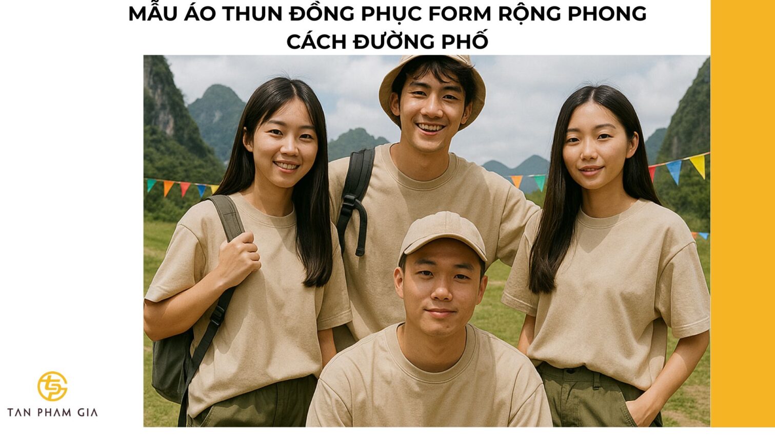 Mẫu áo thun đồng phục form rộng phong cách đường phố