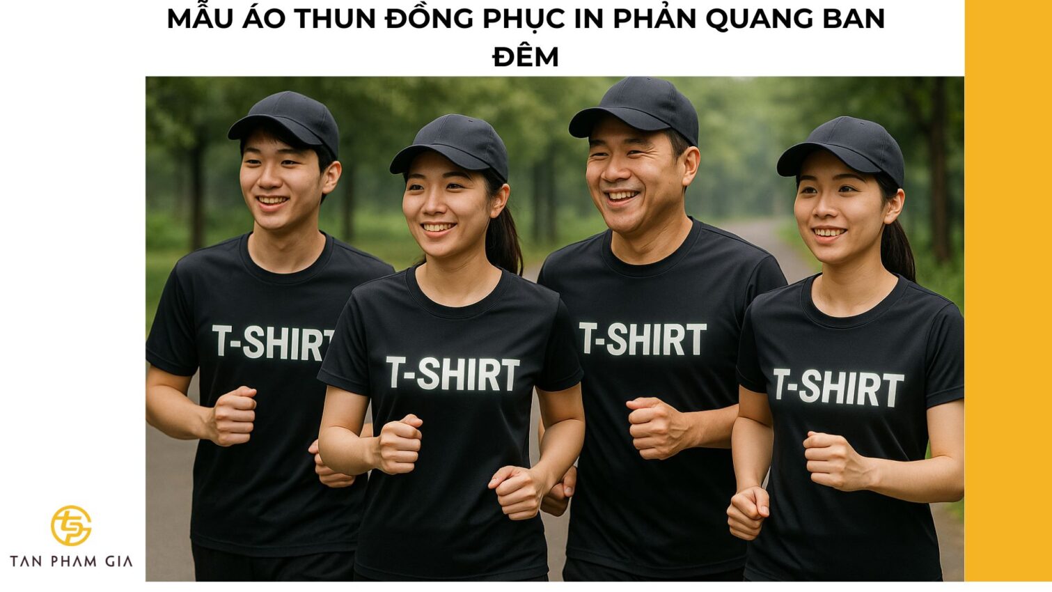 Mẫu áo thun đồng phục in phản quang ban đêm
