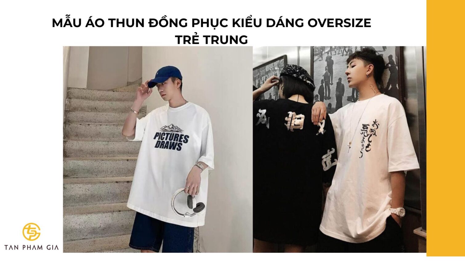 Mẫu áo thun đồng phục kiểu dáng oversize trẻ trung