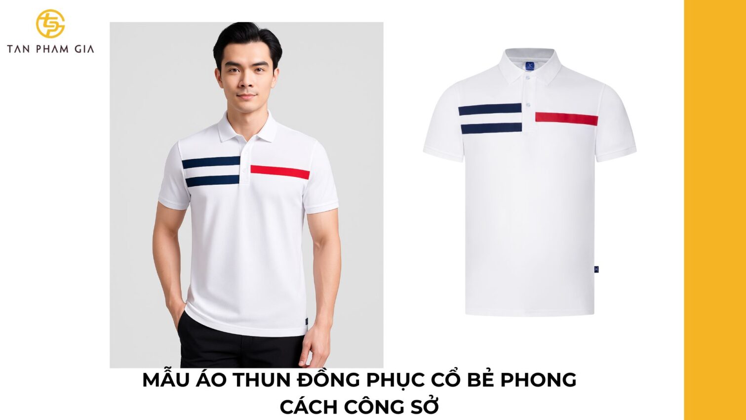 Mẫu áo thun đồng phục cổ bẻ phong cách công sở