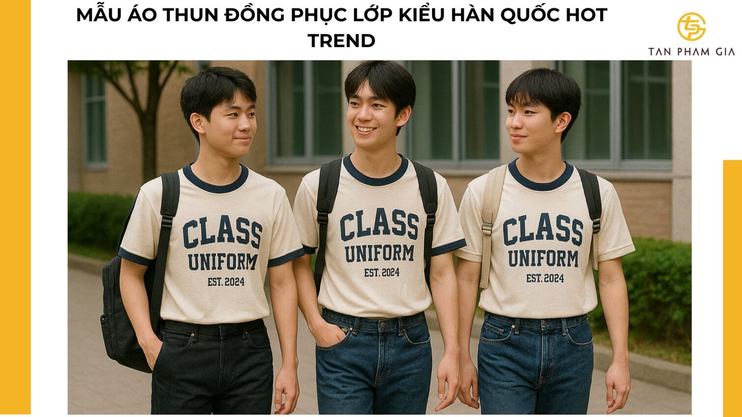 Mẫu áo thun đồng phục lớp kiểu Hàn Quốc hot trend