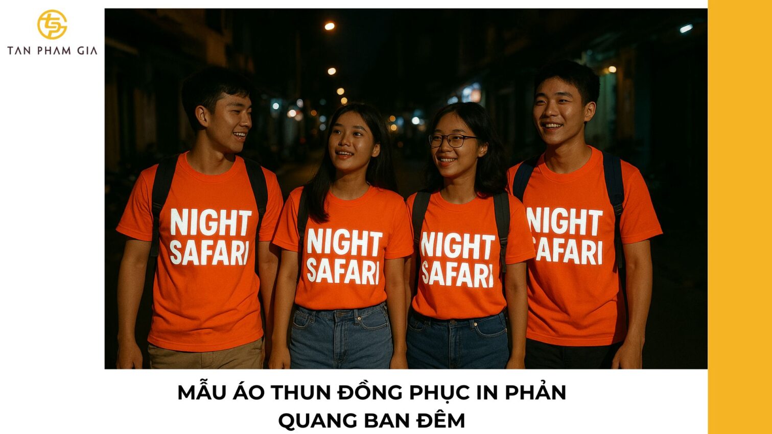 Mẫu áo thun đồng phục in phản quang ban đêm