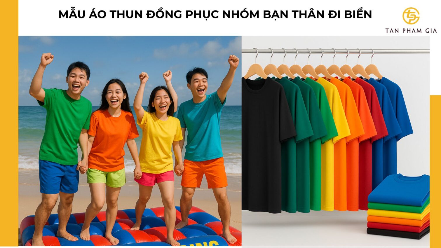 Mẫu áo thun đồng phục nhóm bạn thân đi biển