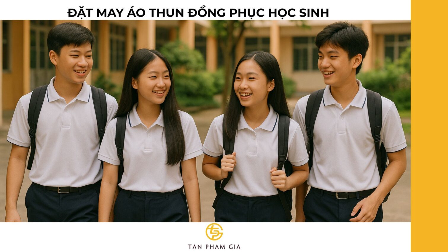 Đặt may áo thun đồng phục học sinh