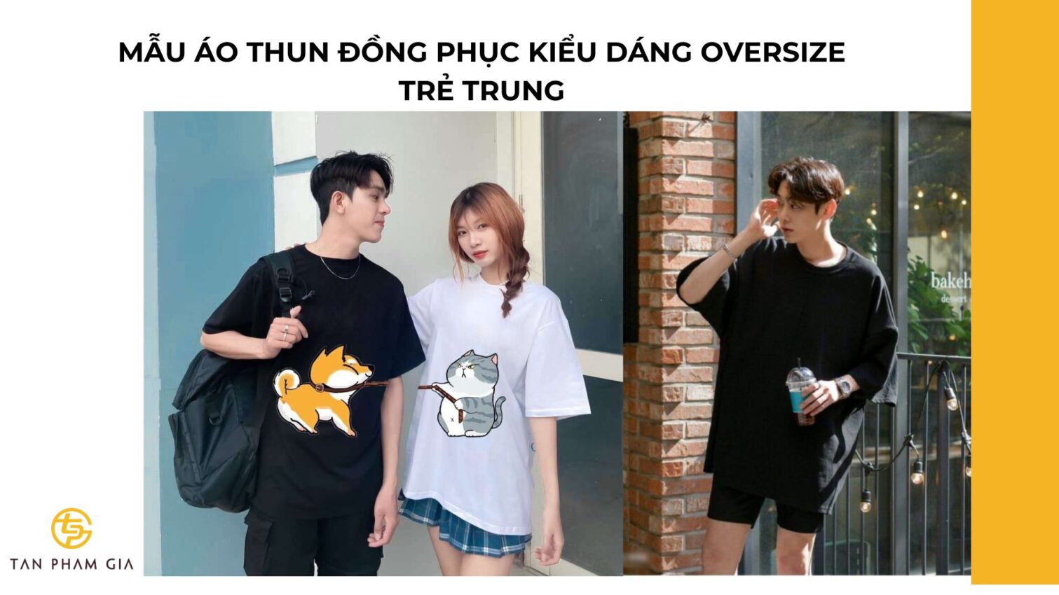 Mẫu áo thun đồng phục kiểu dáng oversize trẻ trung