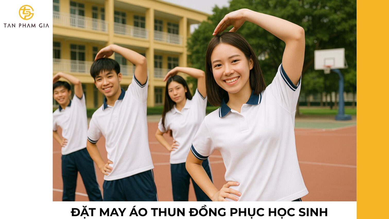 Đặt may áo thun đồng phục học sinh