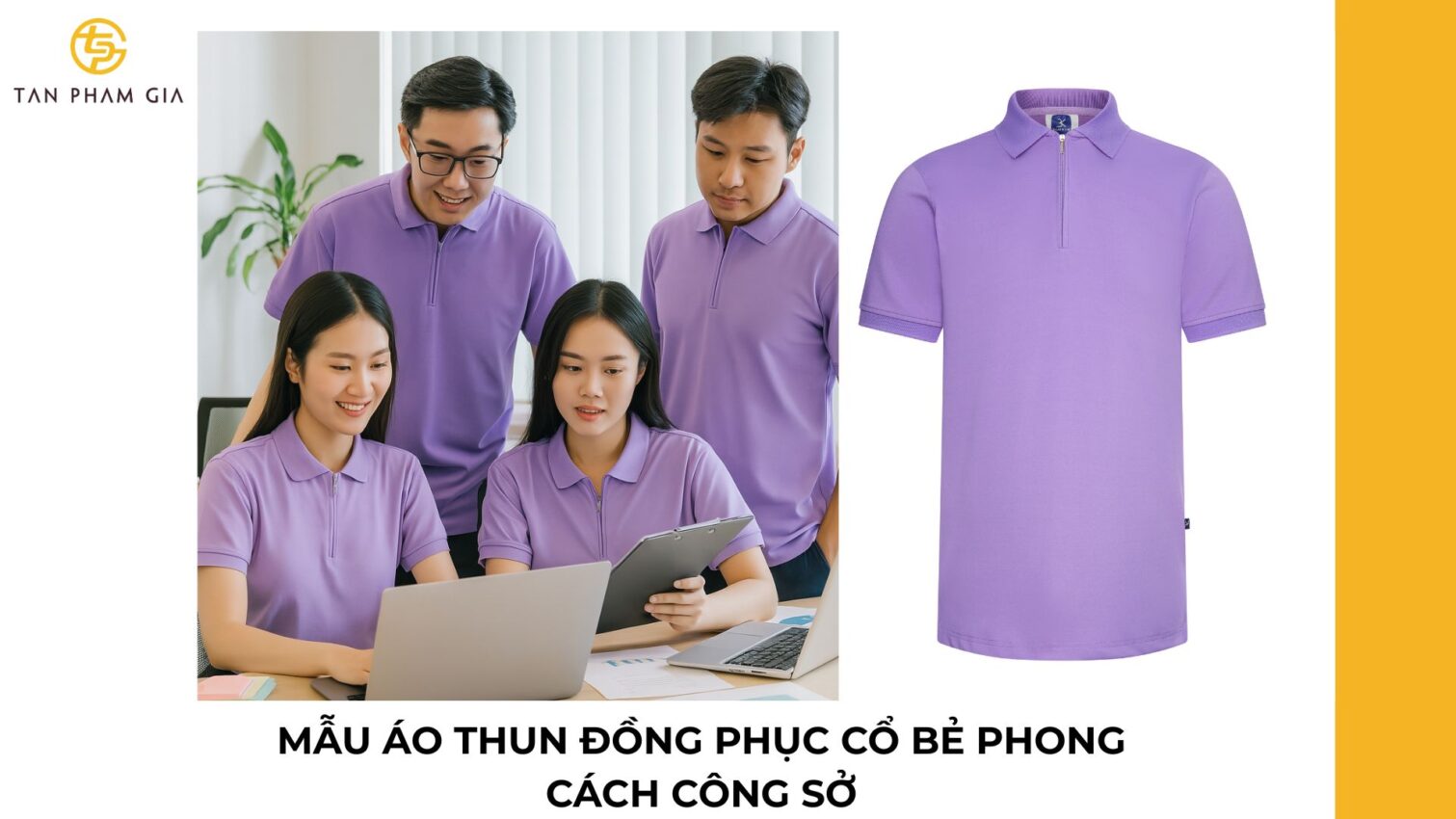 Mẫu áo thun đồng phục cổ bẻ phong cách công sở
