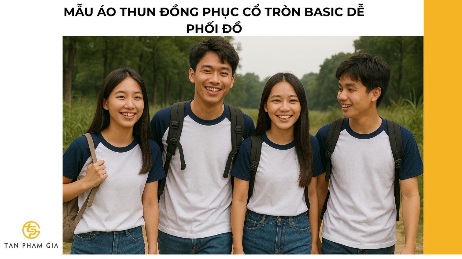 Mẫu áo thun đồng phục cổ tròn basic dễ phối đồ