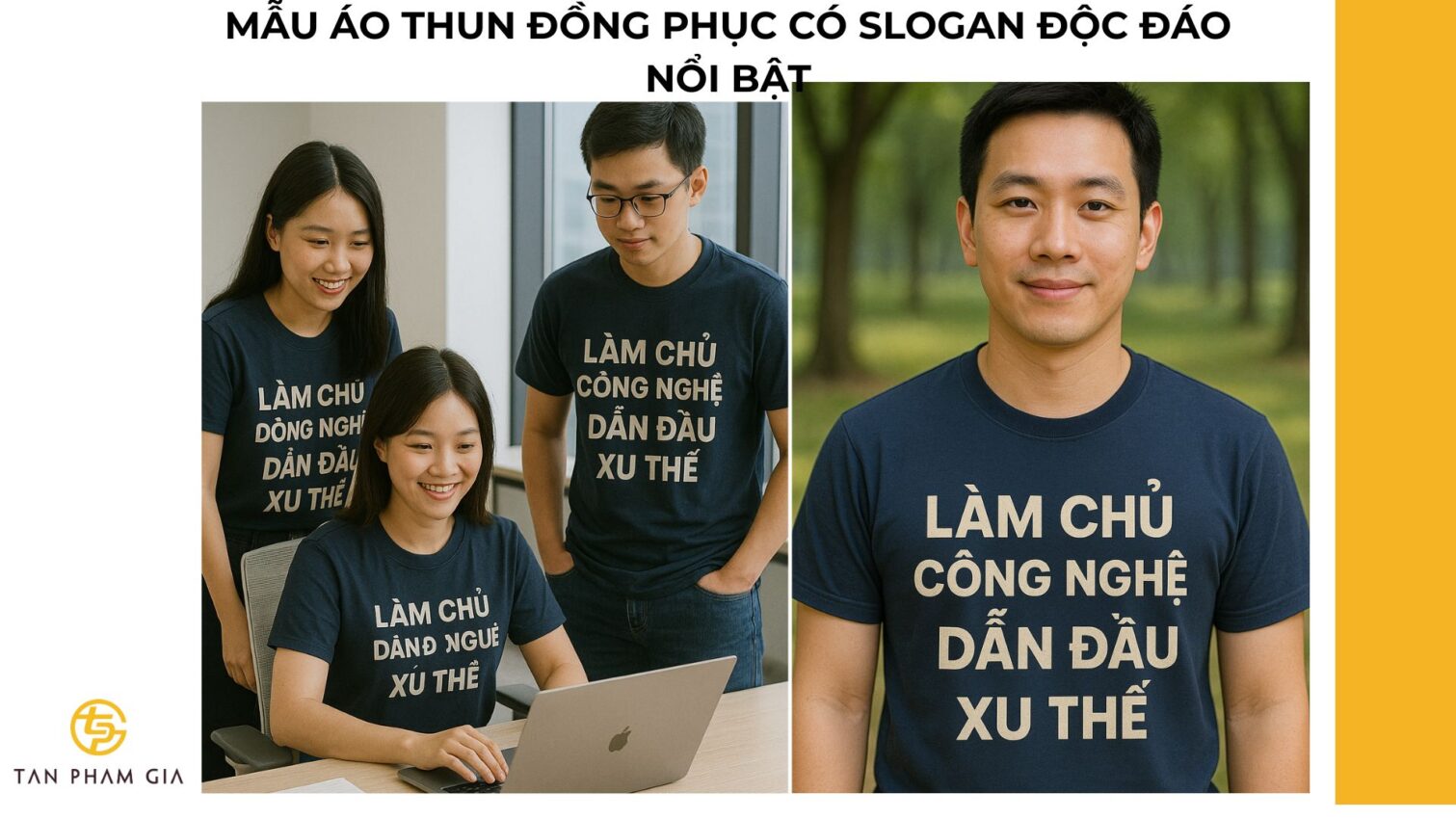 Mẫu áo thun đồng phục có slogan độc đáo nổi bật