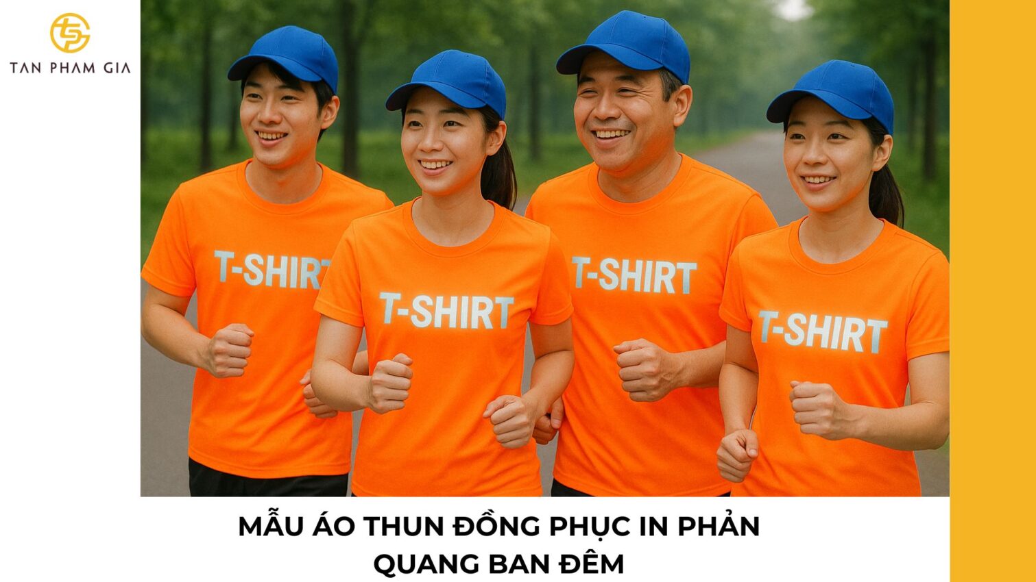 Mẫu áo thun đồng phục in phản quang ban đêm