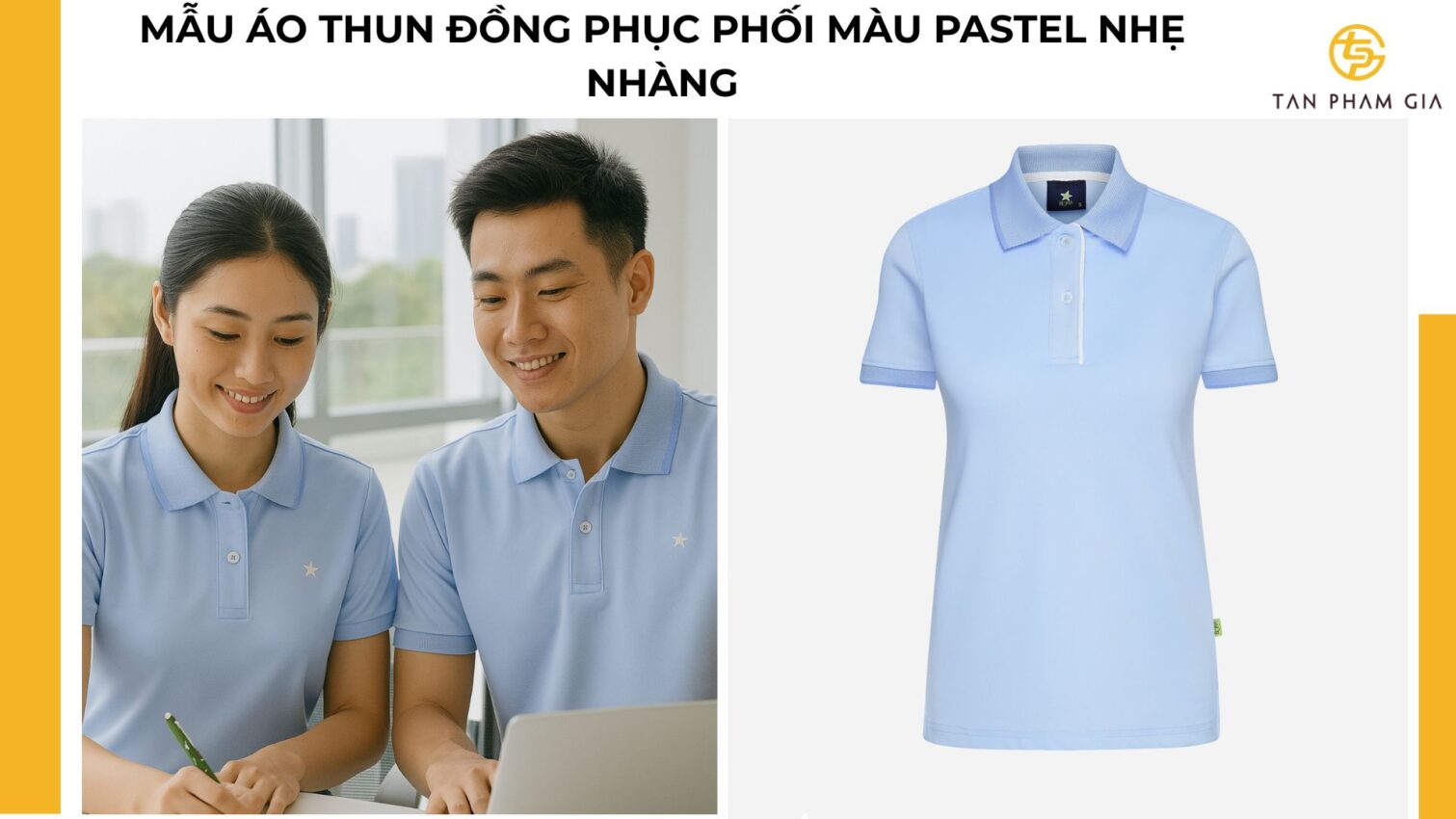 Mẫu áo thun đồng phục phối màu pastel nhẹ nhàng