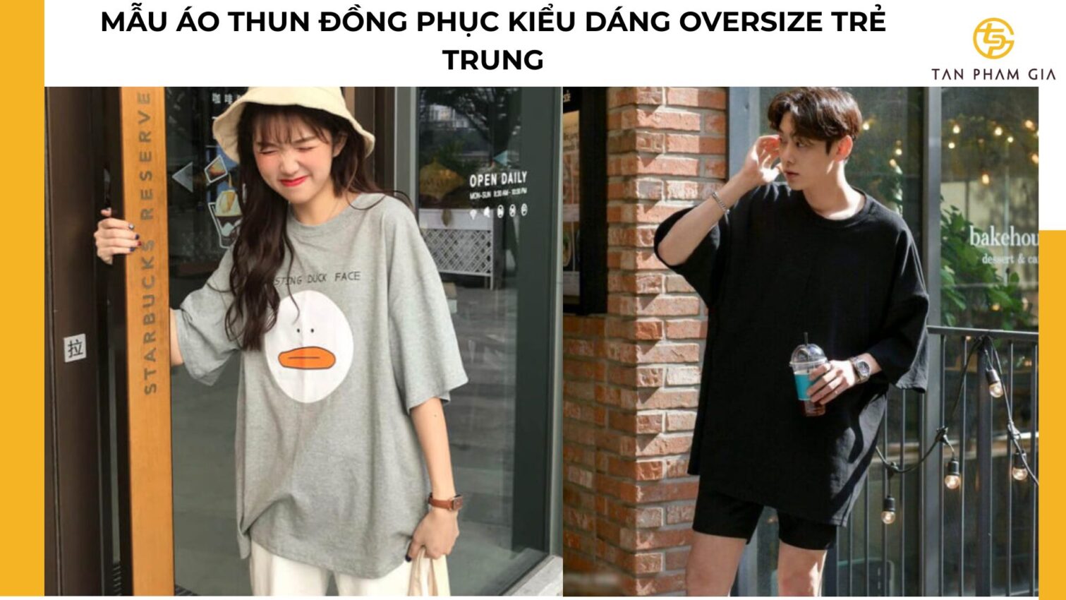 Mẫu áo thun đồng phục kiểu dáng oversize trẻ trung