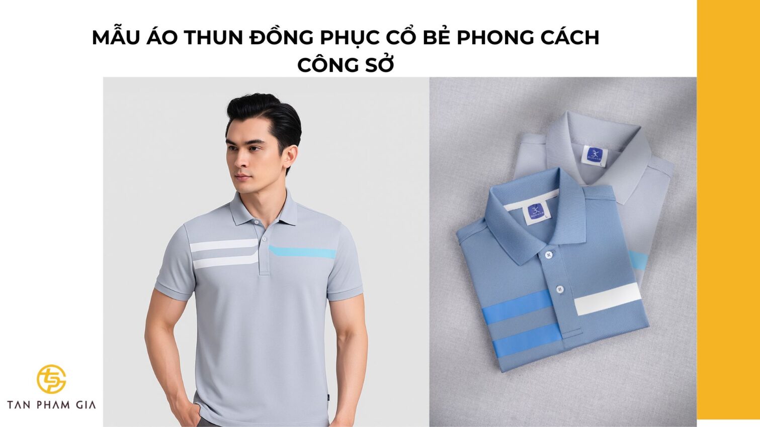 Mẫu áo thun đồng phục cổ bẻ phong cách công sở