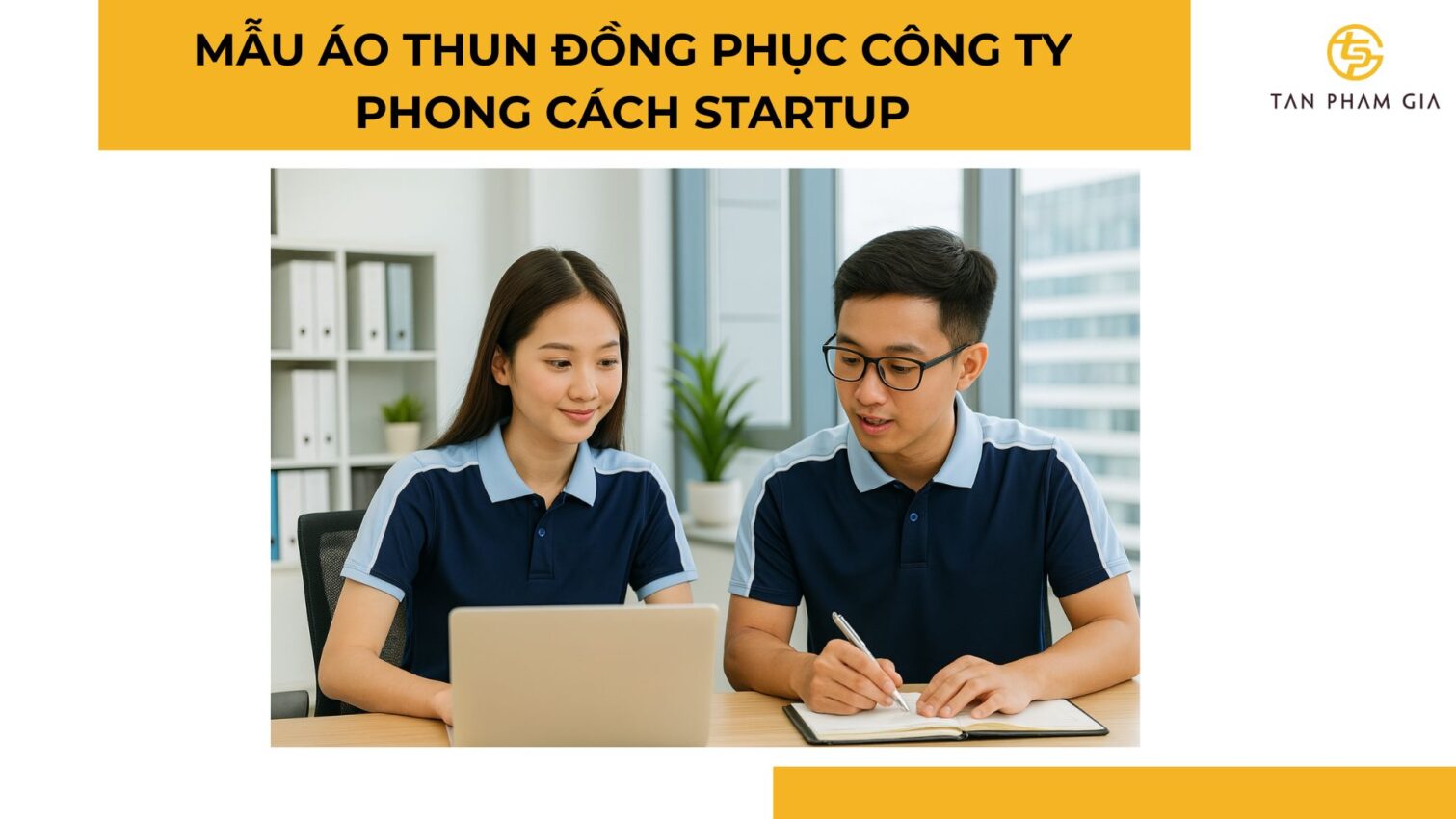 Mẫu áo thun đồng phục công ty phong cách startup
