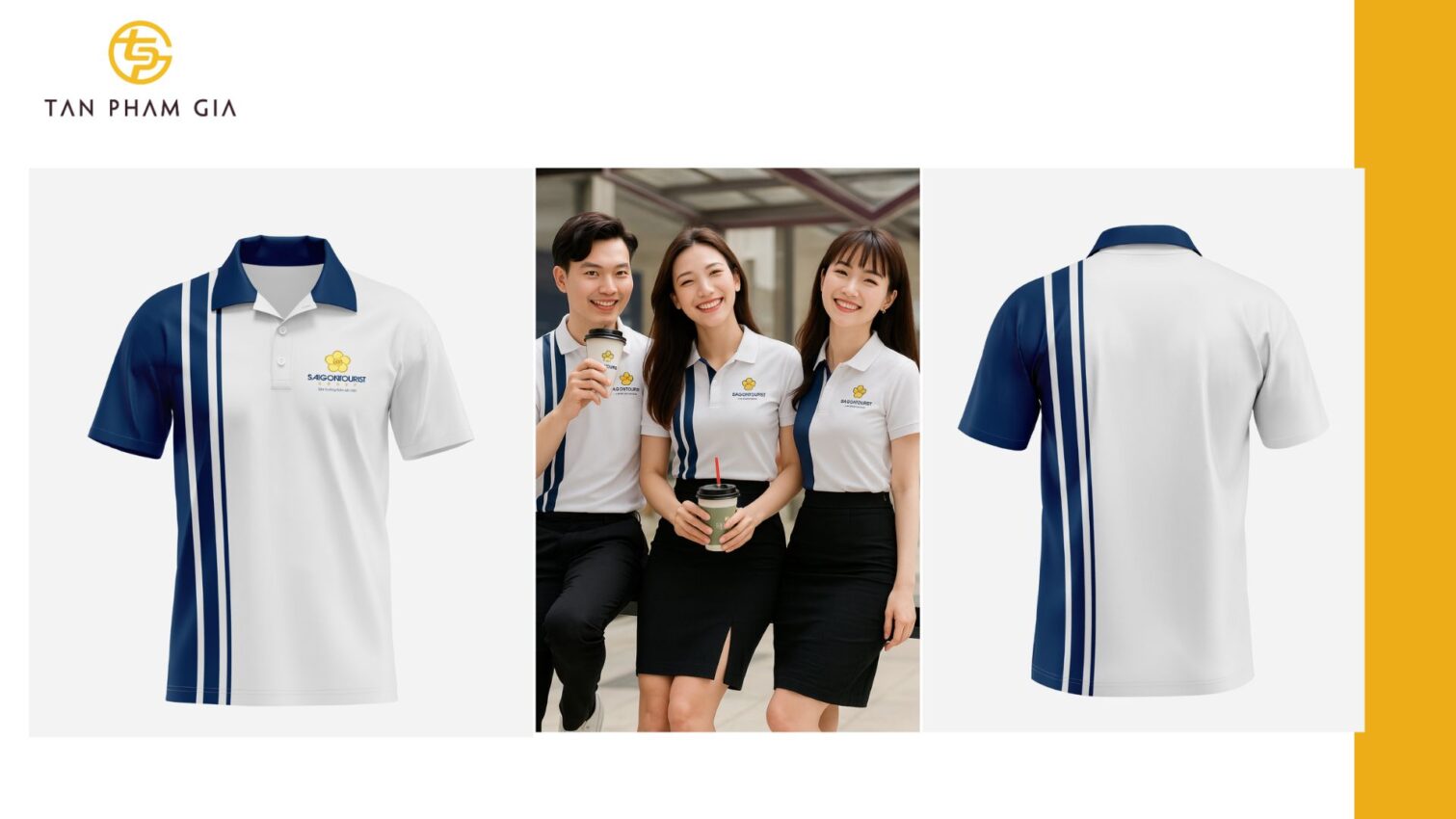 Mẫu áo thun đồng phục phối hai màu đối lập