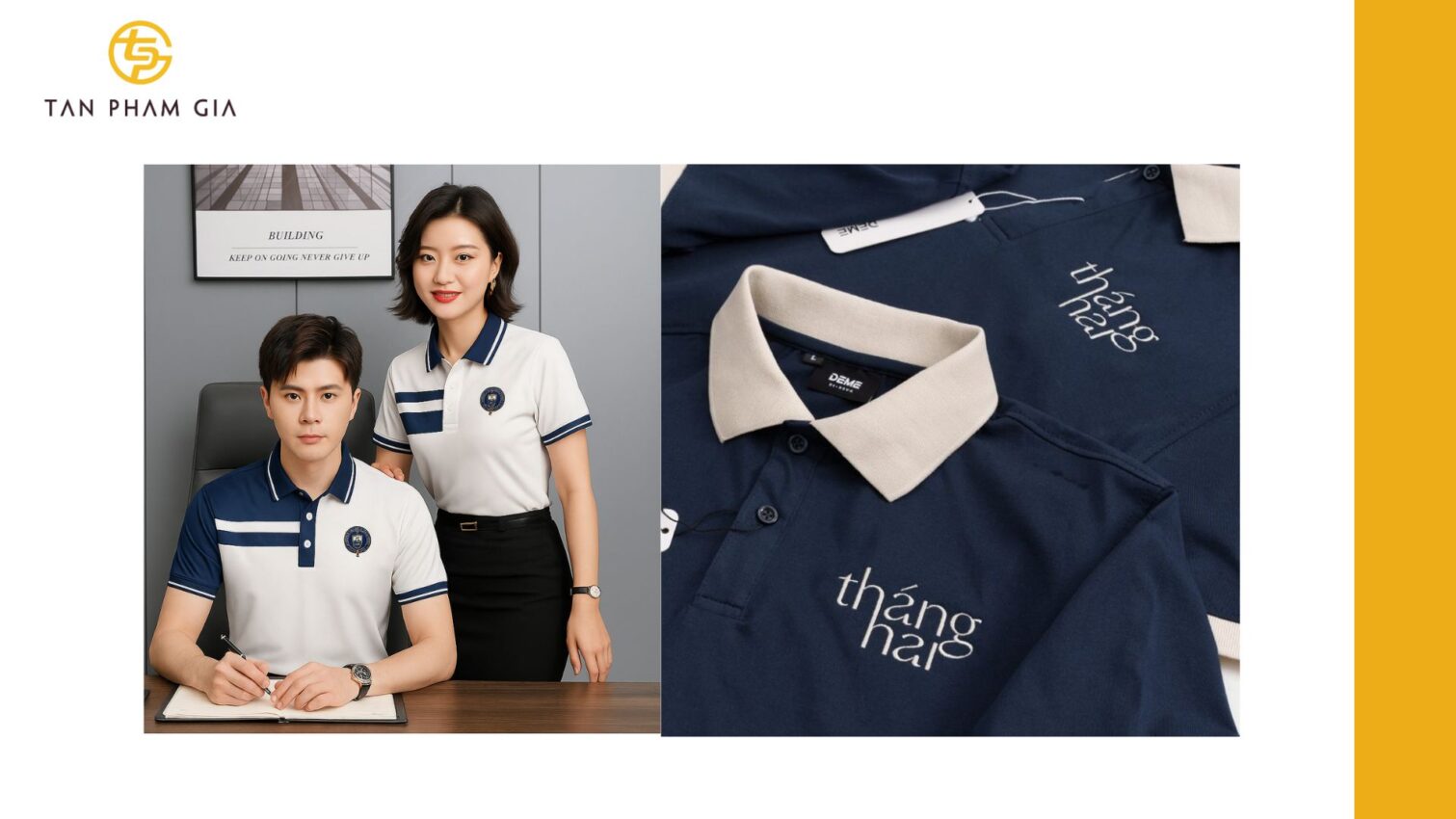 Mẫu áo thun đồng phục phối hai màu đối lập