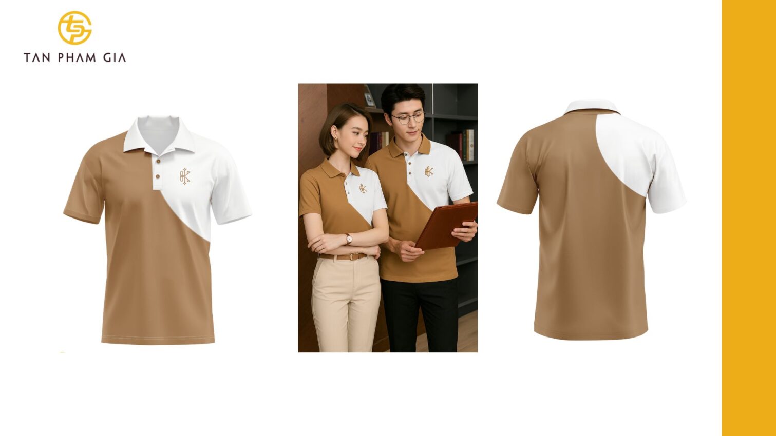 Mẫu áo thun đồng phục phối hai màu đối lập