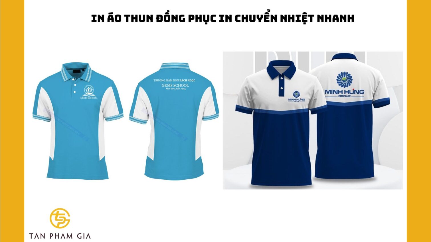In áo thun đồng phục in chuyển nhiệt nhanh
