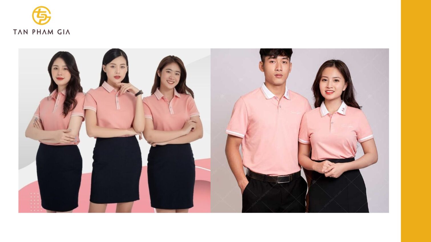 Mẫu áo thun đồng phục có thể mix với chân váy