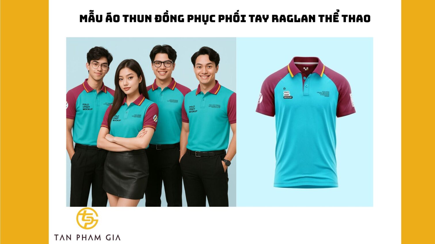Mẫu áo thun đồng phục phối tay raglan thể thao