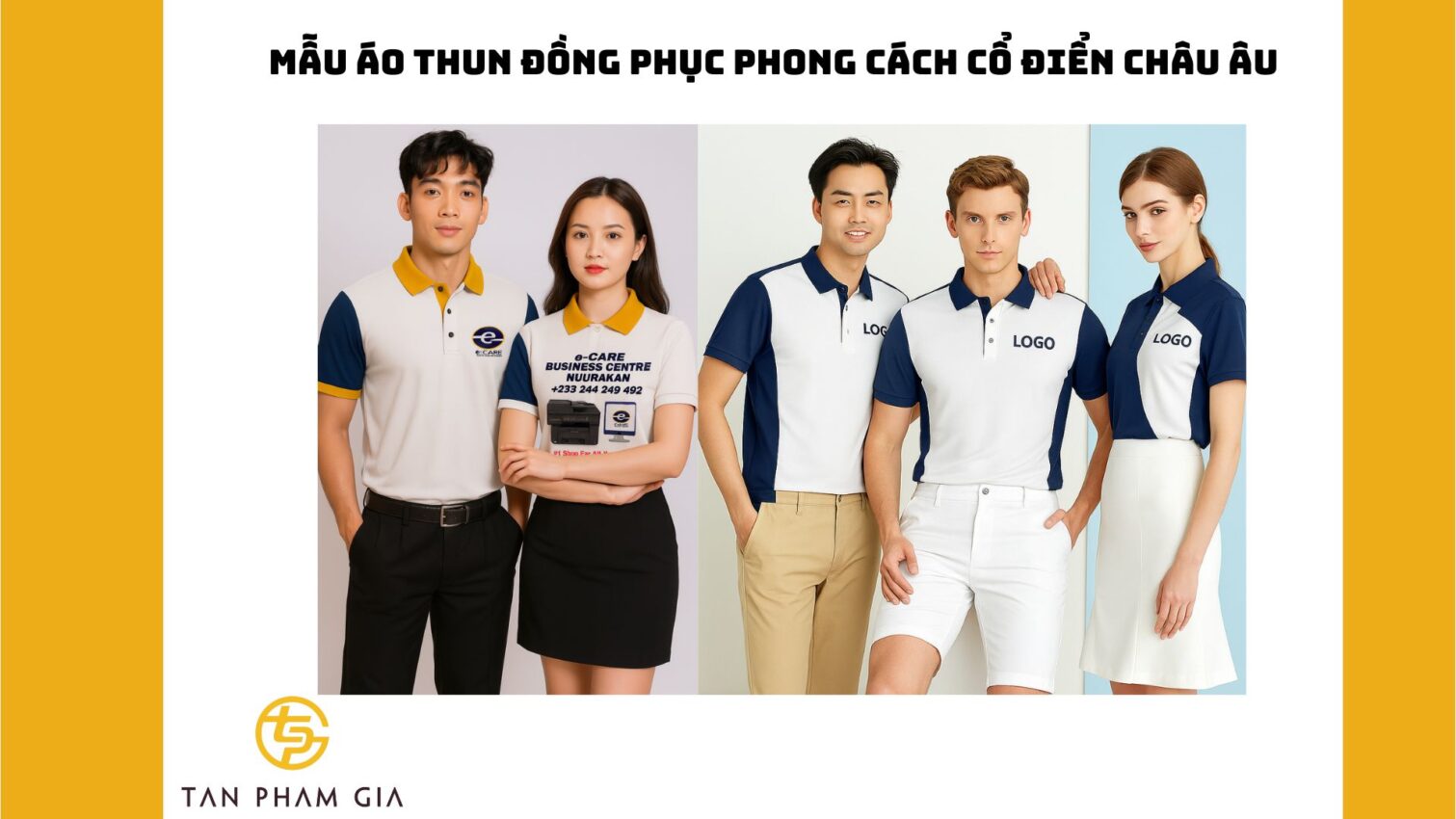 Mẫu áo thun đồng phục phong cách cổ điển châu Âu