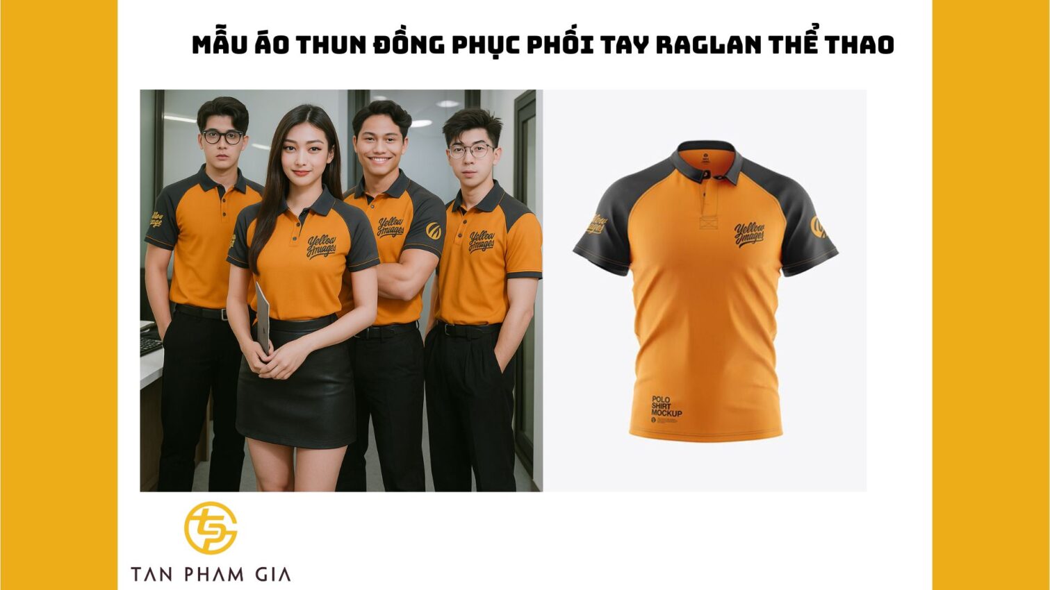 Mẫu áo thun đồng phục phối tay raglan thể thao