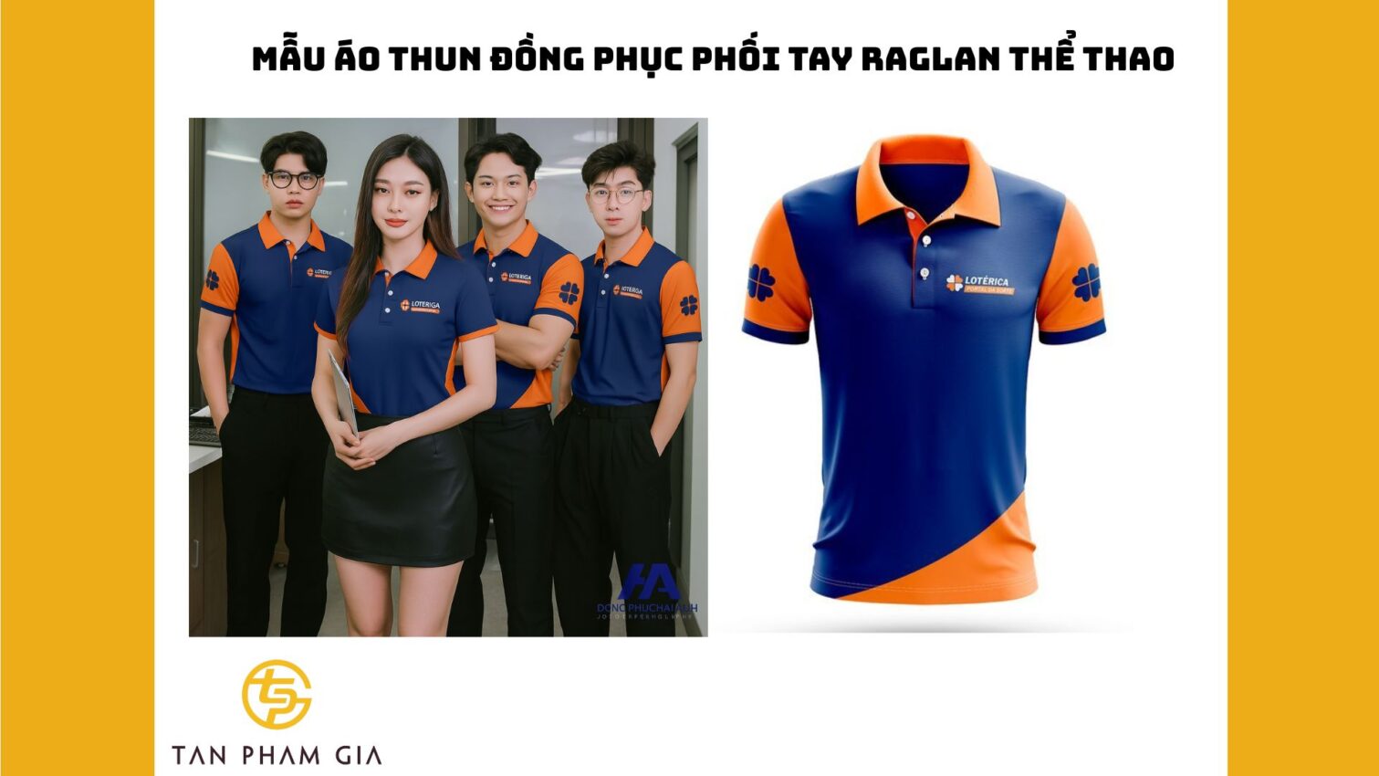 Mẫu áo thun đồng phục phối tay raglan thể thao