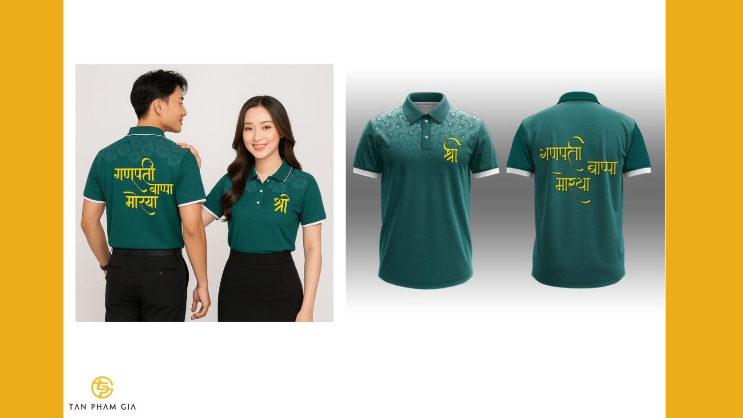 Mẫu áo thun đồng phục thiết kế typography sáng tạo