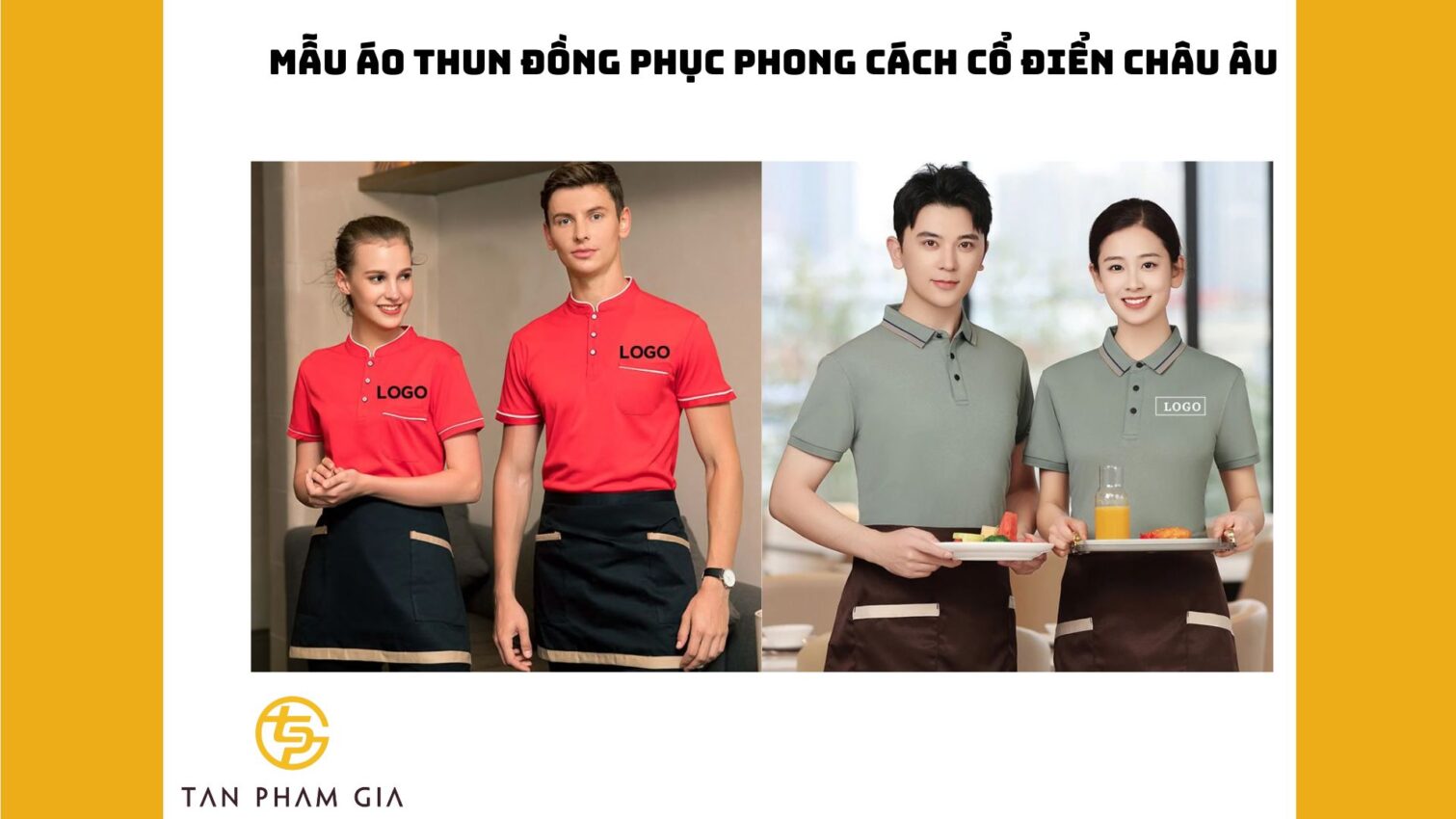 Mẫu áo thun đồng phục phong cách cổ điển châu Âu