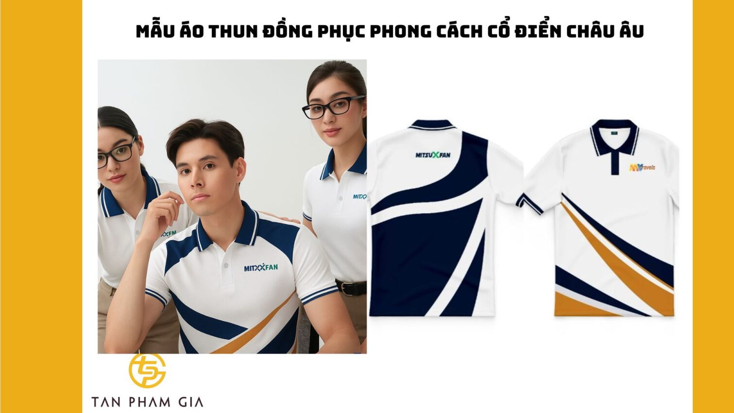 Mẫu áo thun đồng phục phong cách cổ điển châu Âu