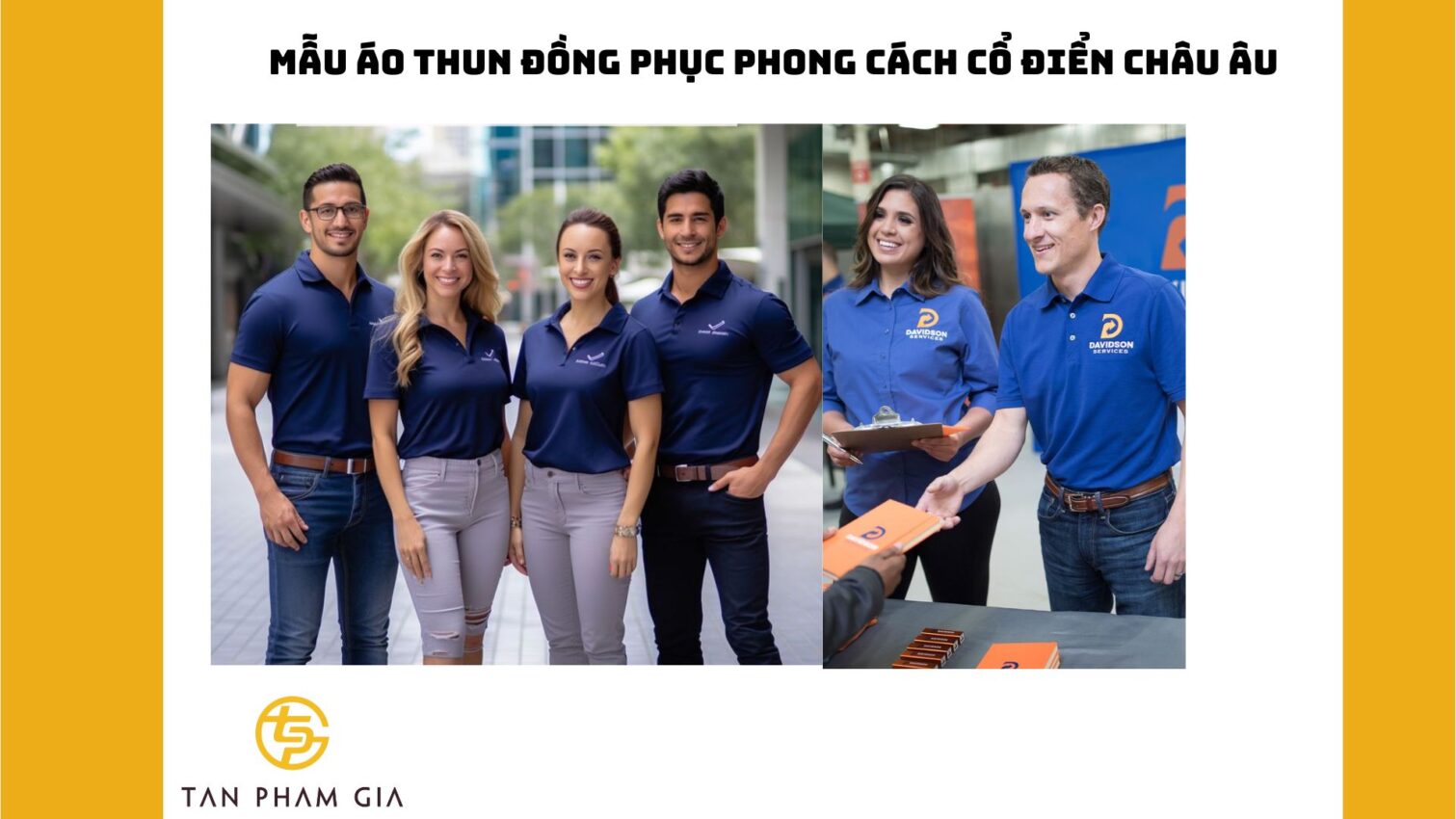 Mẫu áo thun đồng phục phong cách cổ điển châu Âu