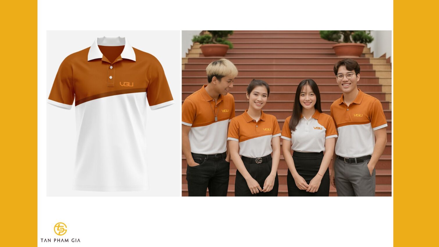 Mẫu áo thun đồng phục dùng cho lớp học ngoại ngữ