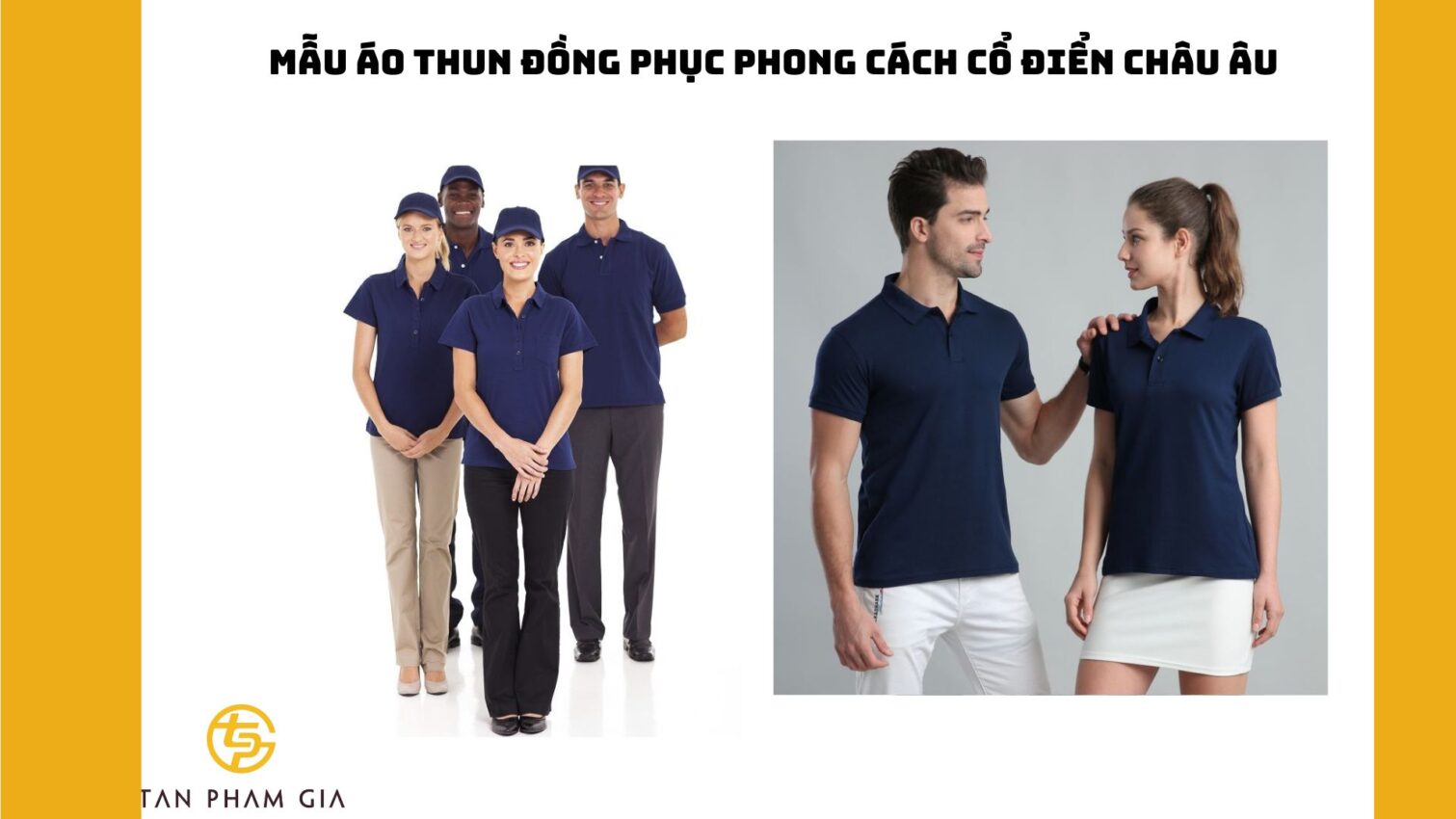 Mẫu áo thun đồng phục phong cách cổ điển châu Âu