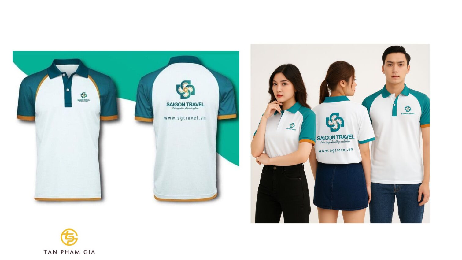 Mẫu áo thun đồng phục phối màu gradient nổi bật