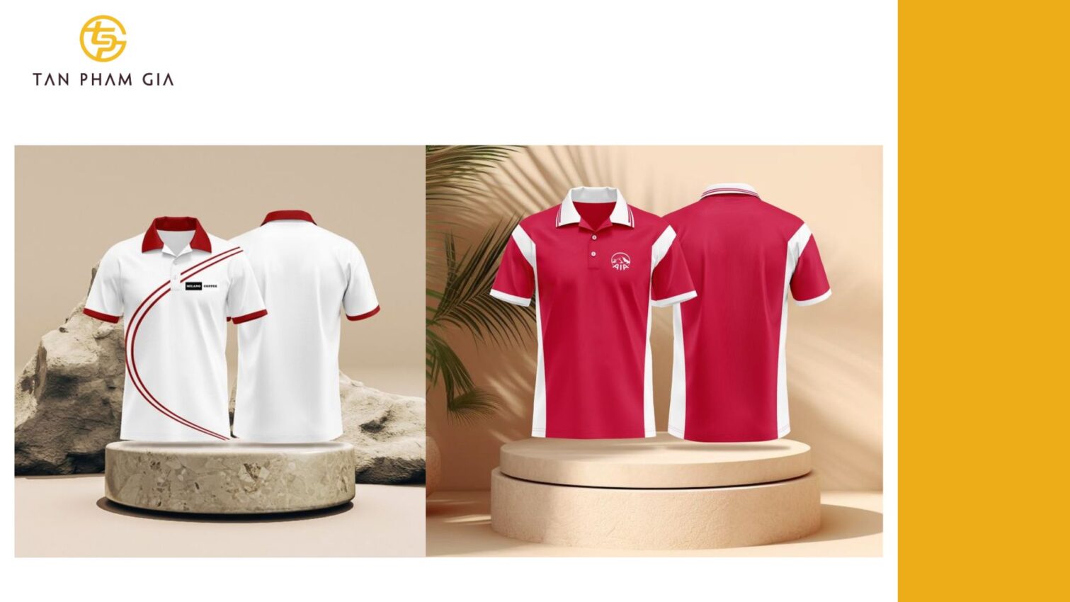 Mẫu áo thun đồng phục in thêu logo tối giản