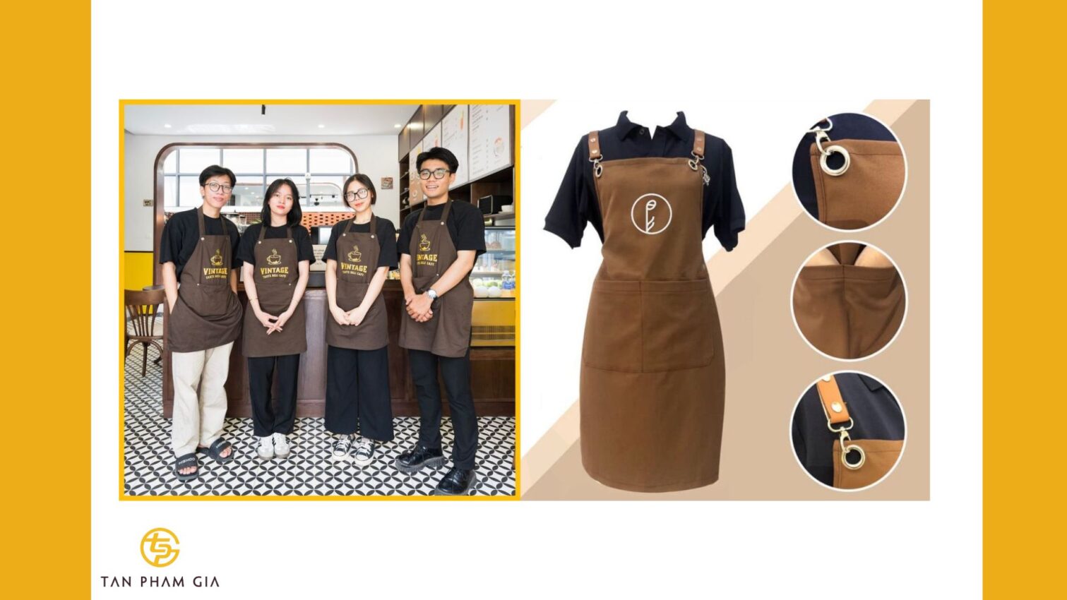 Mẫu áo thun đồng phục cho quán cà phê vintage