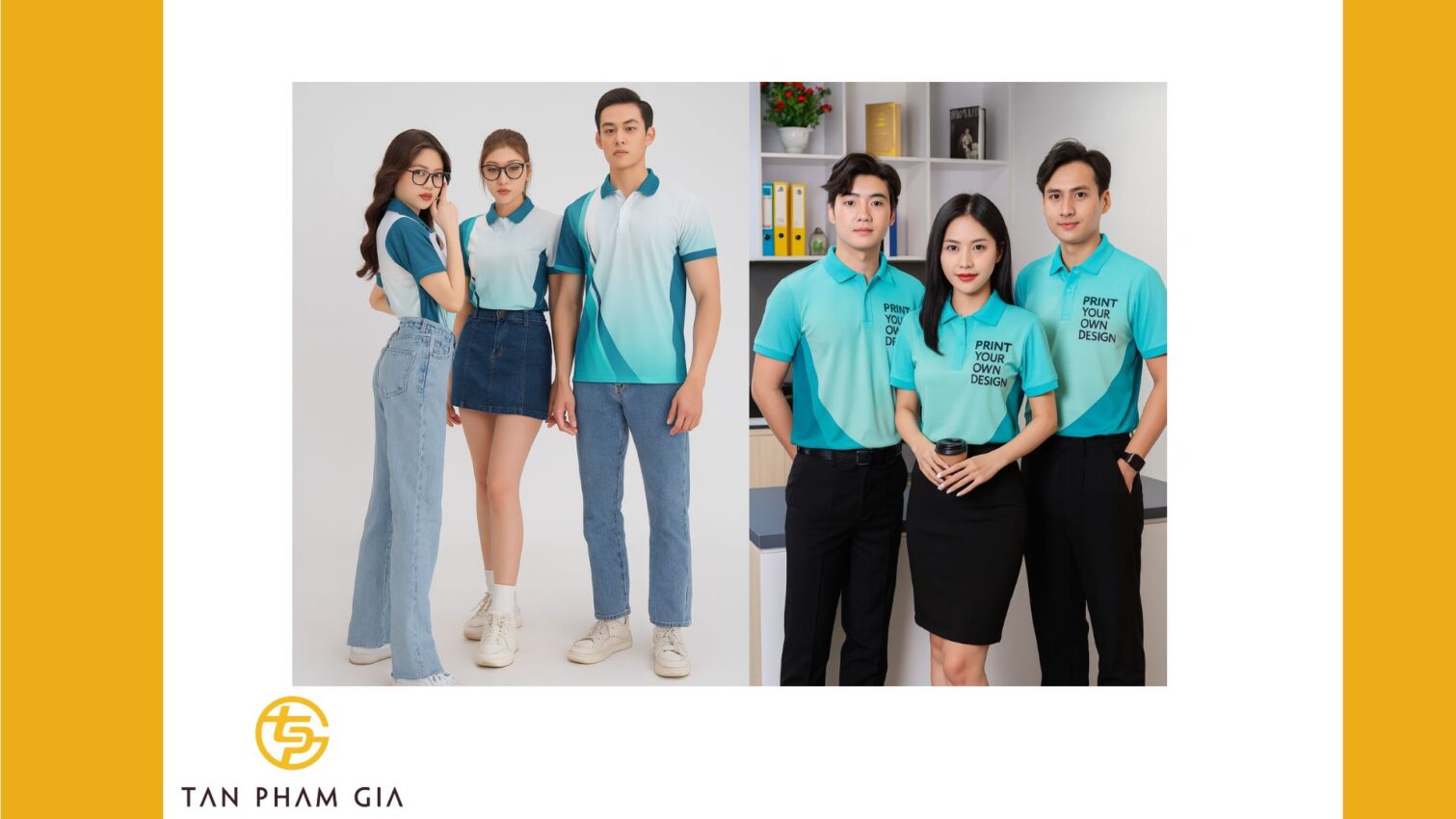 Mẫu áo thun đồng phục phối màu gradient nổi bật