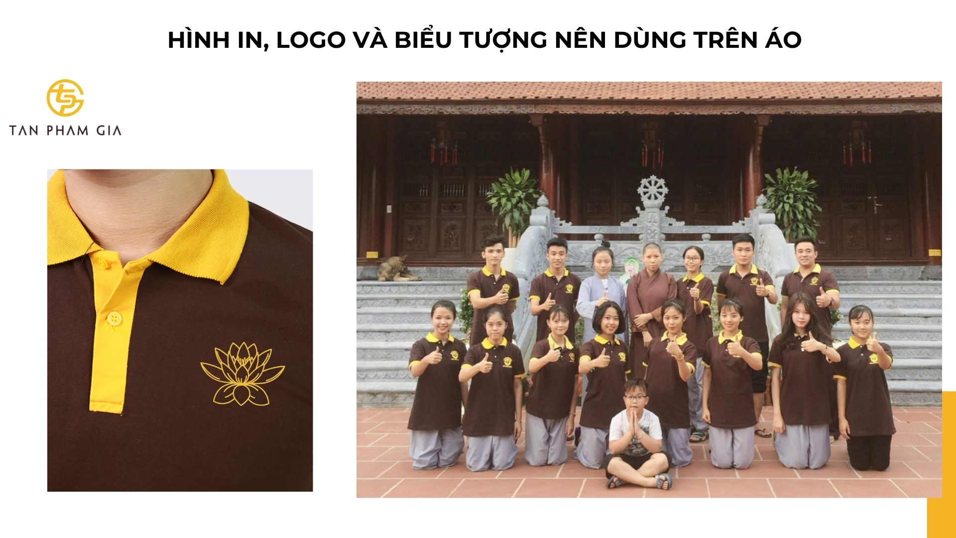 Mẫu áo thun đồng phục cho Nhóm phục vụ trong chùa – lễ hội