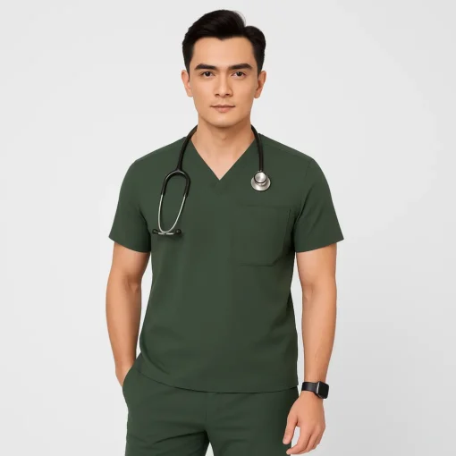 Đồng Phục Bộ Y Tế ( Srubs ) Màu Xanh Rêu
